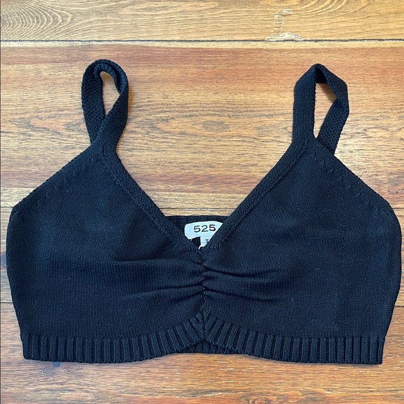 525 | Revolve Sweater Knit Bralette | Black | Adjustable | Women’s M - Picture 1 of 5